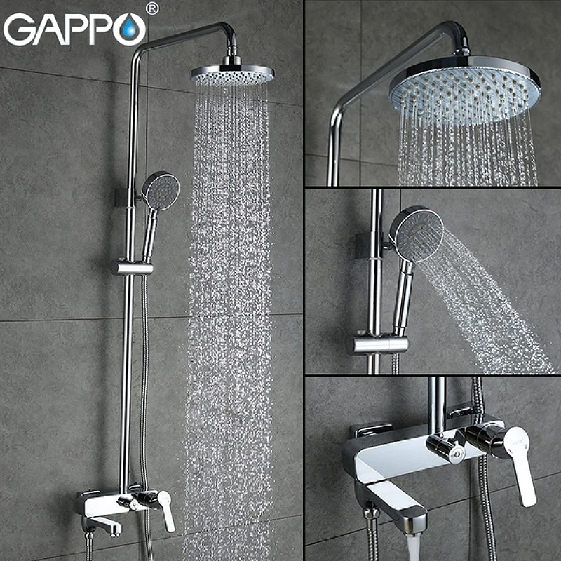 Душевая система Gappo G02-2 G2402 Хром латунь на стену