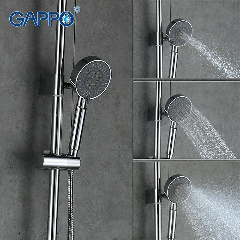 Душевая система Gappo G02-2 G2402 Хром латунь на стену