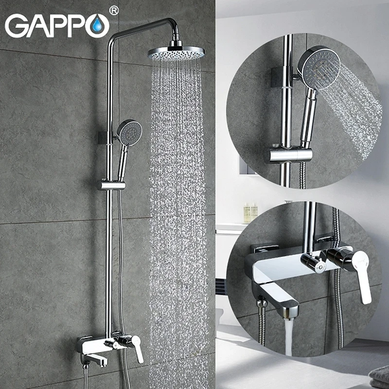 Душевая система Gappo G02-2 G2402 Хром латунь на стену