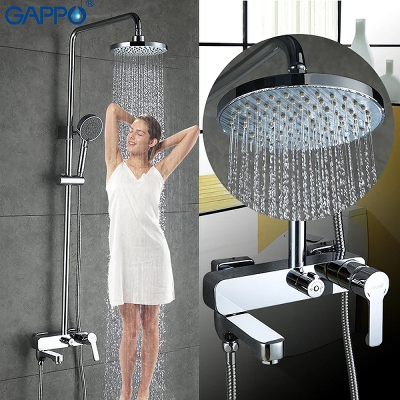 Душевая система Gappo G02-2 G2402 Хром латунь на стену