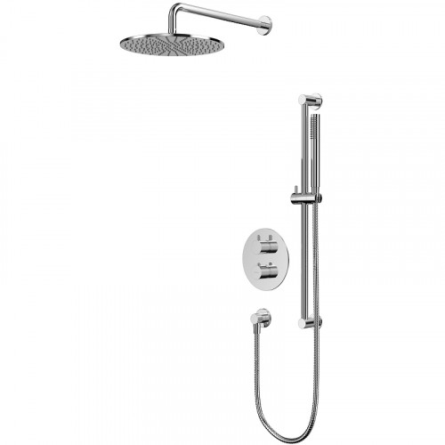 Душевая система Whitecross Y chrome YSET09CR с термостатом Хром латунь встраиваемый