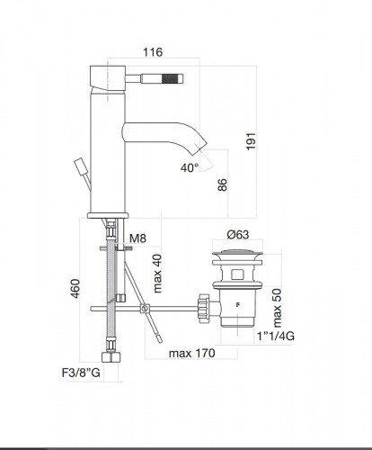 Смеситель для раковины Fiore Xenon 44NN5283 Черный