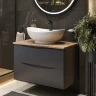 Тумба с раковиной Bond Cube 80 T09807-S15590 подвесная цвет Темно-серый