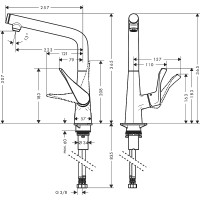 Смеситель для кухни Hansgrohe Metris Select 14883800 Сталь латунь