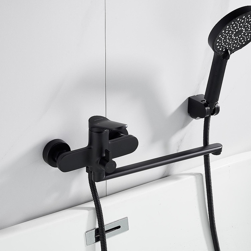 Смеситель для ванны Shevanik S43H S4322H универсальный цвет Черный