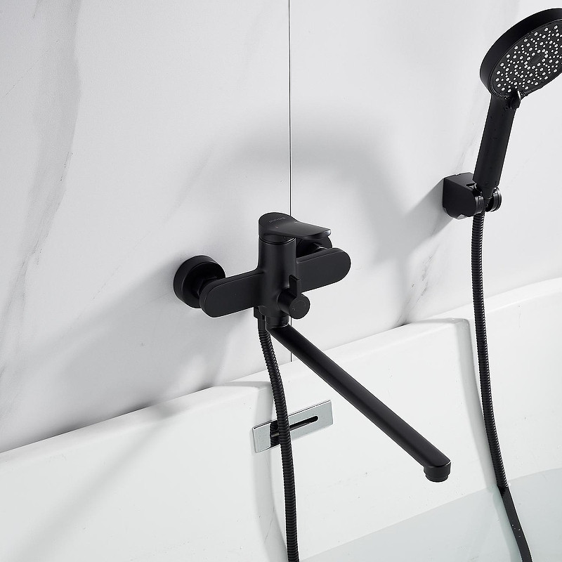 Смеситель для ванны Shevanik S43H S4322H универсальный цвет Черный