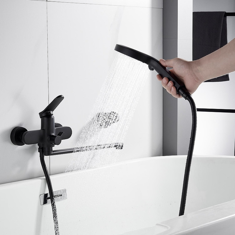 Смеситель для ванны Shevanik S43H S4322H универсальный цвет Черный