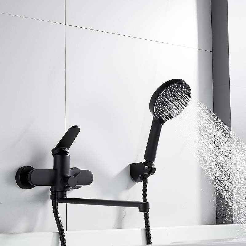 Смеситель для ванны Shevanik S43H S4322H универсальный цвет Черный