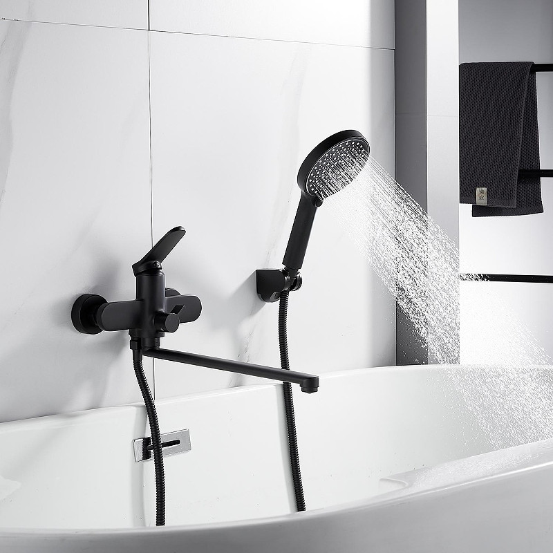 Смеситель для ванны Shevanik S43H S4322H универсальный цвет Черный