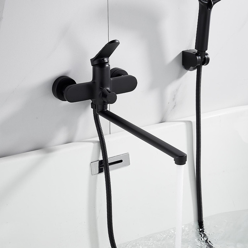 Смеситель для ванны Shevanik S43H S4322H универсальный цвет Черный