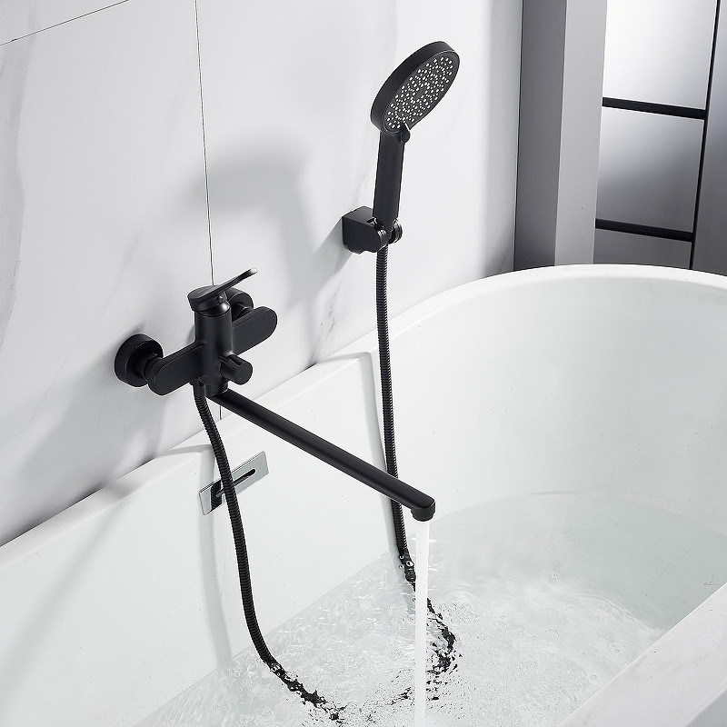 Смеситель для ванны Shevanik S43H S4322H универсальный цвет Черный