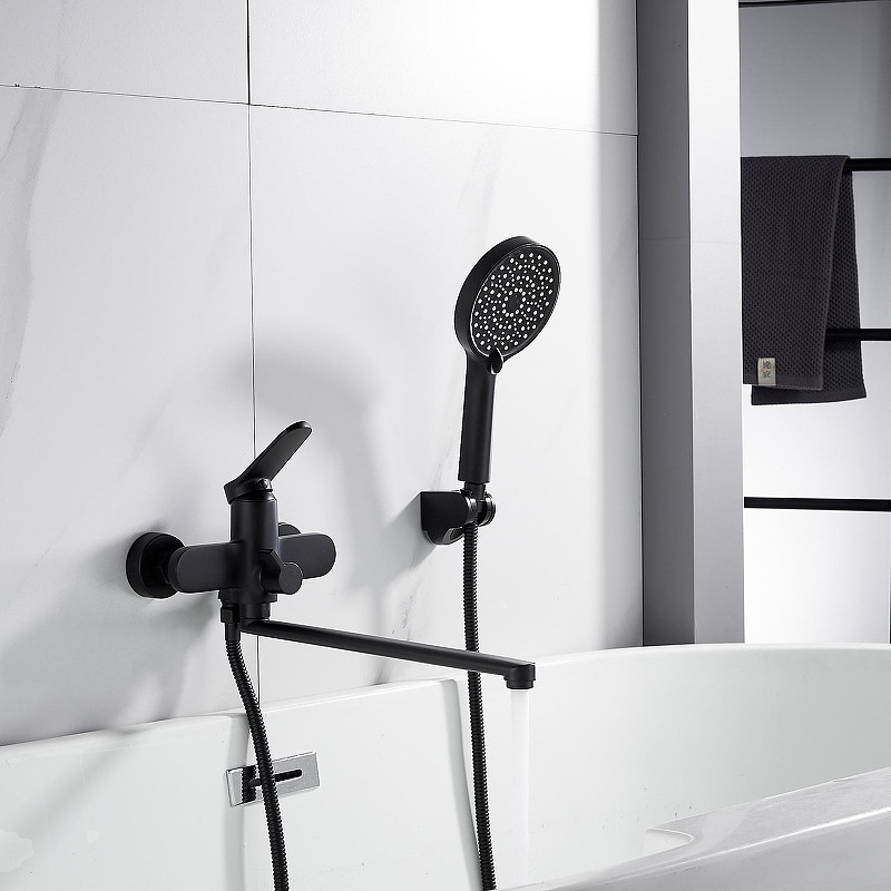 Смеситель для ванны Shevanik S43H S4322H универсальный цвет Черный