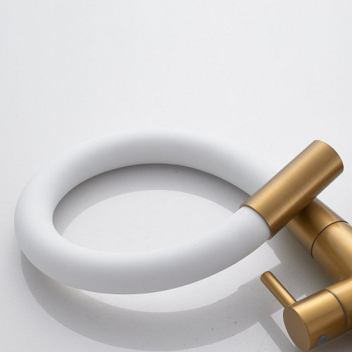 Смеситель для кухни Shevanik S668G цвет Золотой сатин Белый