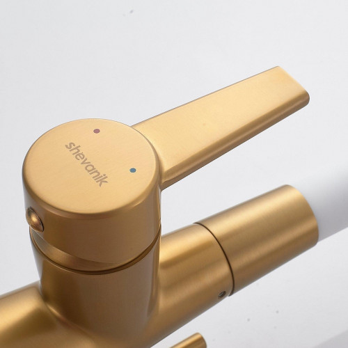 Смеситель для кухни Shevanik S668G цвет Золотой сатин Белый