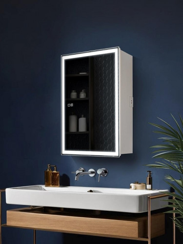 Зеркальный шкаф AQUAme AQM9201 60 с подсветкой цвет Белый