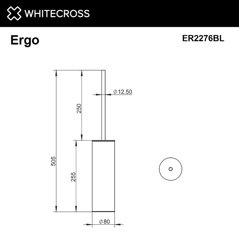 Ершик для унитаза Whitecross Ergo black ER2276BL цвет Черный матовый