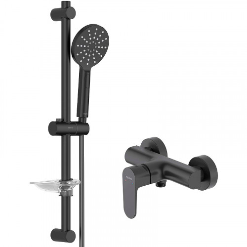 Смеситель для душа Aquatek Оберон AQ1232MB Черный матовый латунь на стену