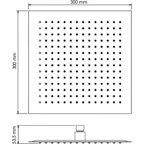 Верхний душ WasserKRAFT Abens A162 Черный матовый нержавеющая сталь на потолок