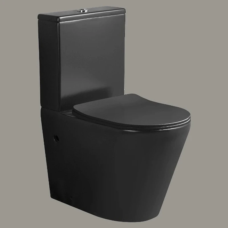 Унитаз компакт Ceruttispa Sella MB CT9865 Черный матовый с бачком и сиденьем Микролифт фаянс напольный