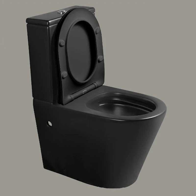 Унитаз компакт Ceruttispa Sella MB CT9865 Черный матовый с бачком и сиденьем Микролифт фаянс напольный
