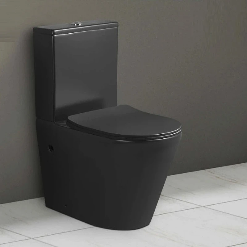Унитаз компакт Ceruttispa Sella MB CT9865 Черный матовый с бачком и сиденьем Микролифт фаянс напольный