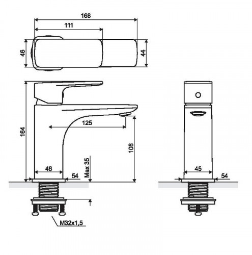 Смеситель для раковины Excellent Keria AREX.2001BL Черный