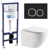 Комплект унитаза с инсталляцией WeltWasser BAMBERG 460 + MERZBACH 043 MT-WT + BAMBERG BL 10000013618 цвет Белый матовый с сиденьем Микролифт и клавишей смыва цвет Черный
