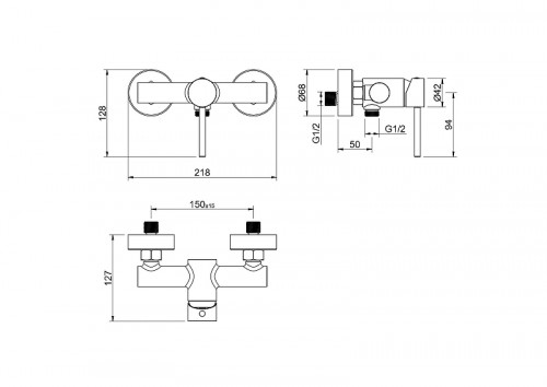 Смеситель для душа Aquatek Европа AQ1360BGM цвет Оружейная сталь