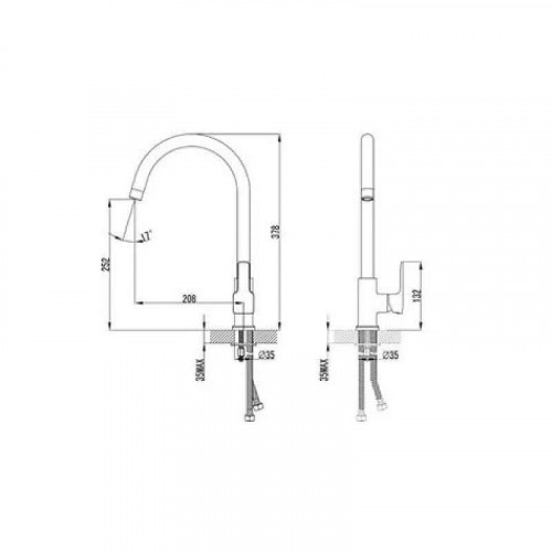 Смеситель для кухни D-Lin D155368 цвет  Хром