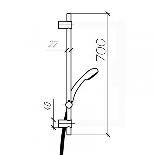 Душевая штанга Paini Verona 99PW124P1 цвет Сатин