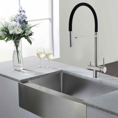 Смеситель для кухни WesnaArt Eko EKO05-160 Сатин Черный