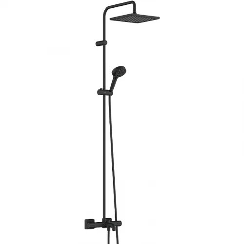 Душевая система Hansgrohe Vernis Shape 26900670 с термостатом Черная матовая латунь на стену