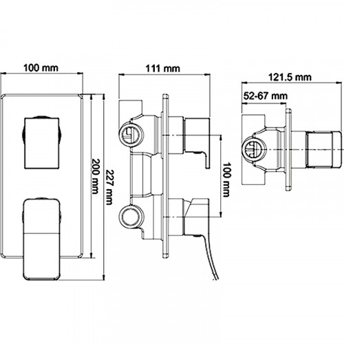 Душевая система WasserKRAFT Aller A171619 Хром латунь встраиваемый
