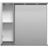 Зеркало со шкафом Brevita Balaton 90 L BAL-04090-01-01Л с подсветкой Белое матовое Серое матовое МДФ / ЛДСП, стекло