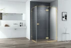 Душевой уголок Cezares Bellagio 140x100 BELLAGIO-AH-1-140/100-C-BORO профиль Золото брашированное стекло прозрачное