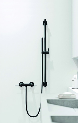 Смеситель для душа Kludi Nova Fonte Puristic 207103915 Черный матовый латунь на стену