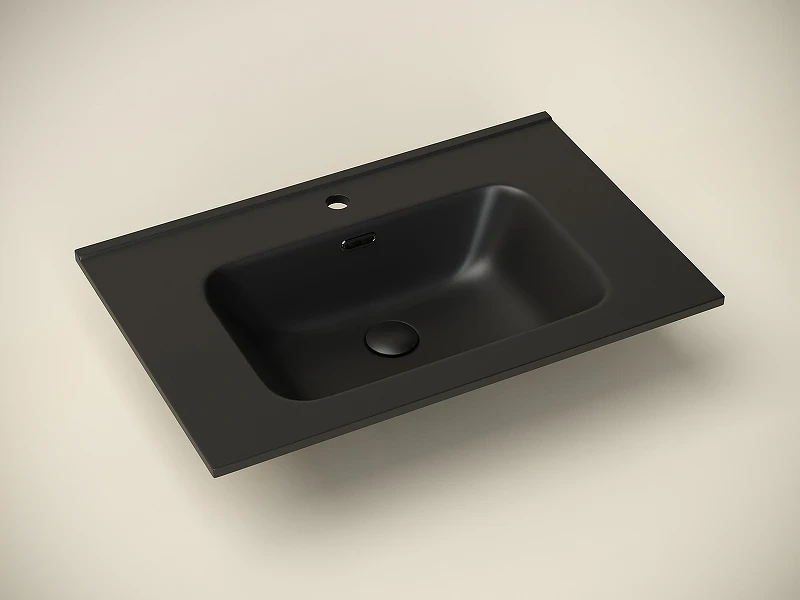 Раковина Ceramicanova Element 70 CN7007MB Черная матовая фарфор полувстраиваемая