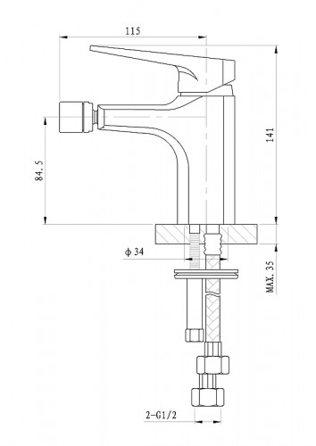 Смеситель для биде Wonzon &amp; Woghand Athens WW-085001-CR цвет Хром