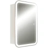 Зеркальный шкаф Silver Mirrors Фиджи-2 Flip 50 LED-00002680 с подсветкой Белый МДФ / ЛДСП, стекло