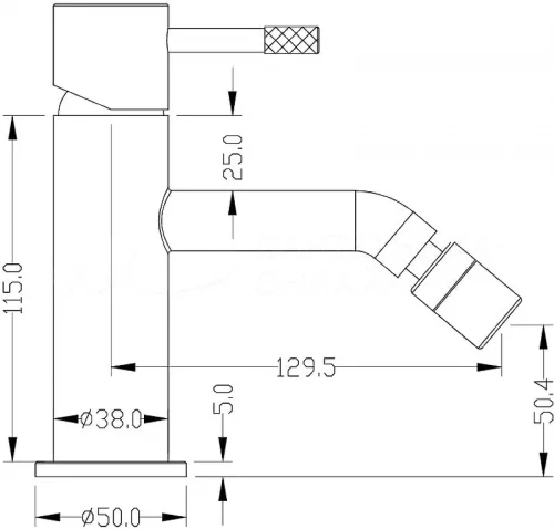 Смеситель для биде Boheme Uno 466-MW Белый матовый латунь