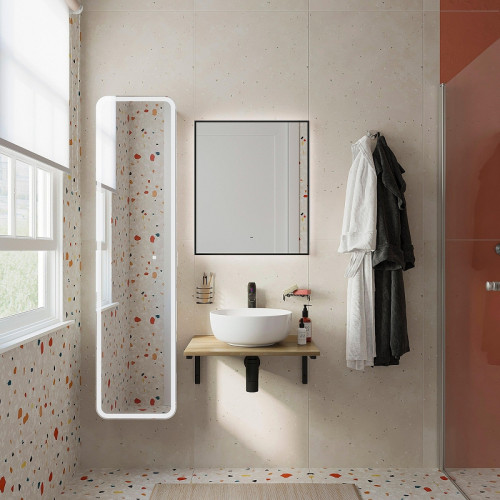 Комплект мебели для ванной DIWO Элиста 60 подвесной цвет Черный муар Светлое дерево