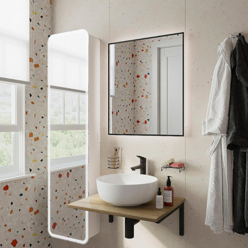 Комплект мебели для ванной DIWO Элиста 60 подвесной цвет Черный муар Светлое дерево