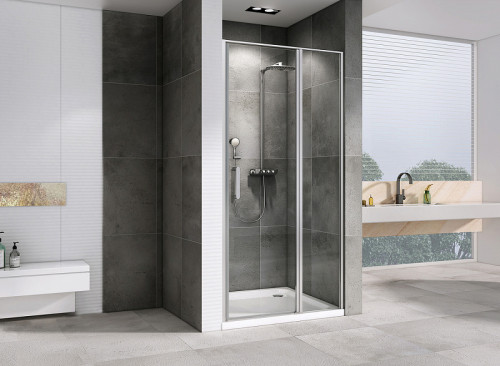 Душевая дверь Abber Sonnenstrand 130 AG04130S профиль Хром стекло прозрачное