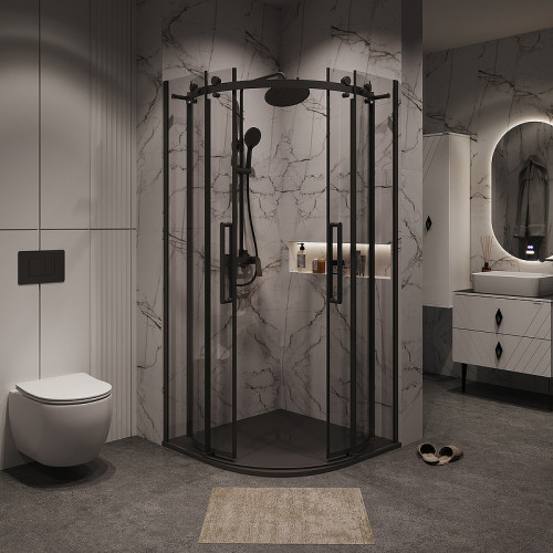 Душевой уголок Grossman Classic 90х90 301.K33.04.9090.21.00 профиль Черный матовый стекло прозрачное