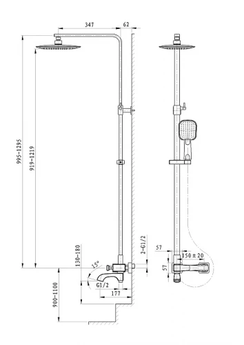 Душевая система Wonzon &amp; Woghand Triumph WW-563601-CR цвет Хром