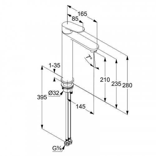 Смеситель для раковины Kludi X1 322983975 цвет Черный матовый