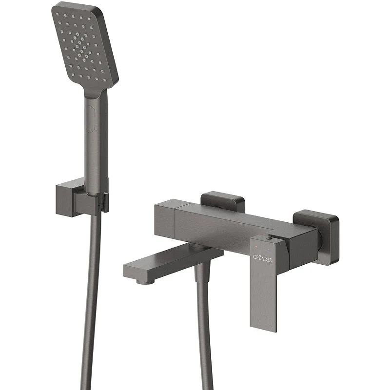 Смеситель для ванны Cezares Slider SLIDER-VD-GM Оружейная сталь нержавеющая сталь на стену