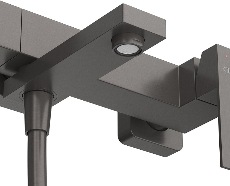 Смеситель для ванны Cezares Slider SLIDER-VD-GM Оружейная сталь нержавеющая сталь на стену