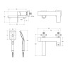Смеситель для ванны Cezares Slider SLIDER-VD-GM Оружейная сталь нержавеющая сталь на стену