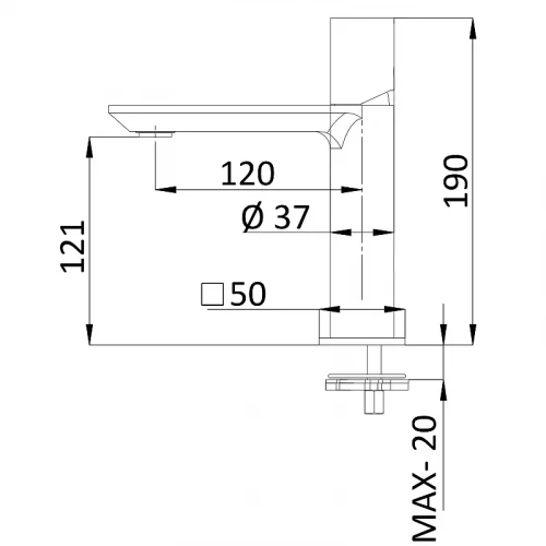Смеситель для раковины Remer Edge EG512NO Черный матовый латунь